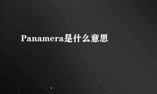 Panamera是什么意思