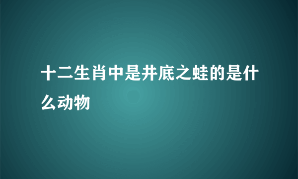 十二生肖中是井底之蛙的是什么动物