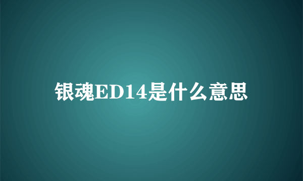 银魂ED14是什么意思