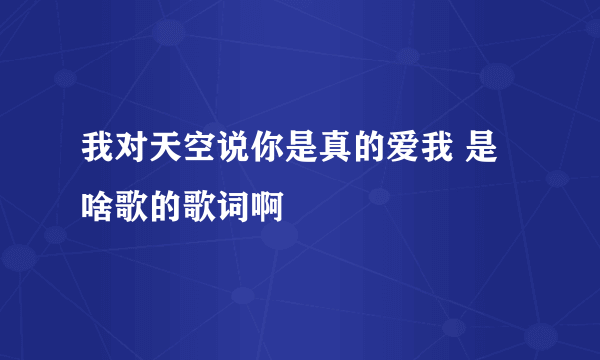 我对天空说你是真的爱我 是啥歌的歌词啊