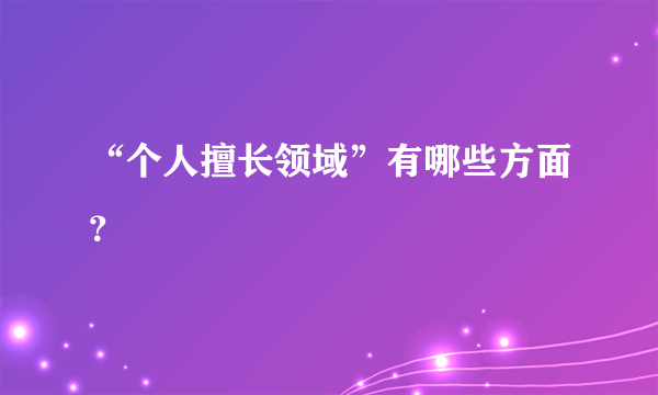 “个人擅长领域”有哪些方面？