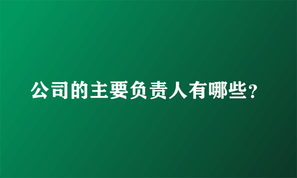 公司的主要负责人有哪些？