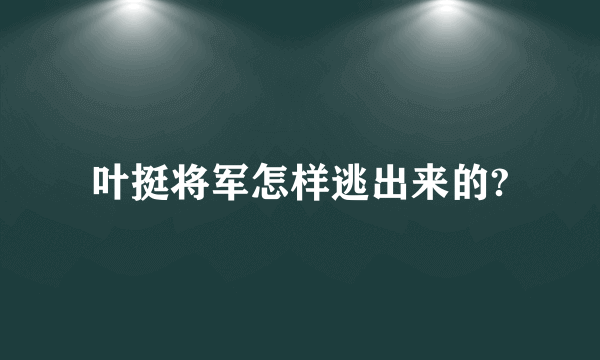 叶挺将军怎样逃出来的?
