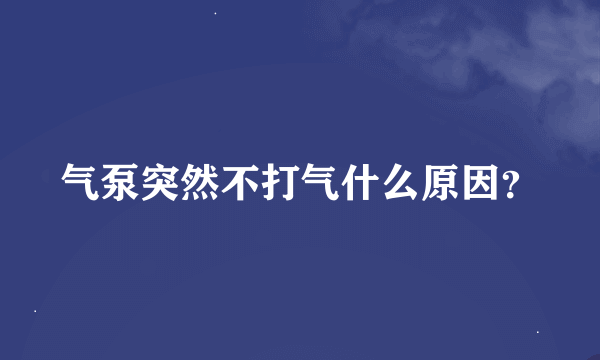 气泵突然不打气什么原因？