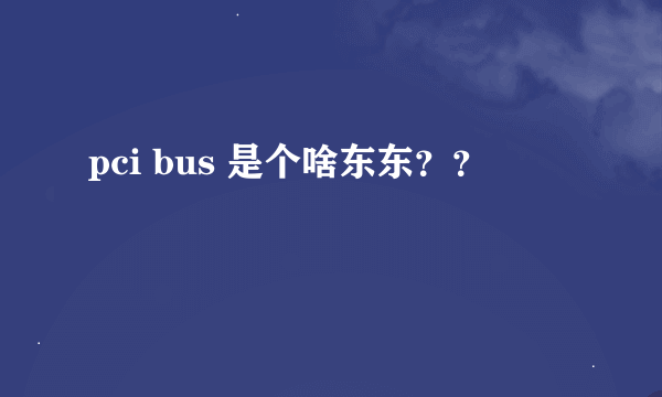 pci bus 是个啥东东？？