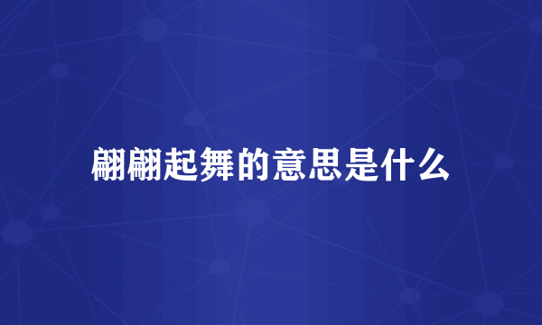 翩翩起舞的意思是什么
