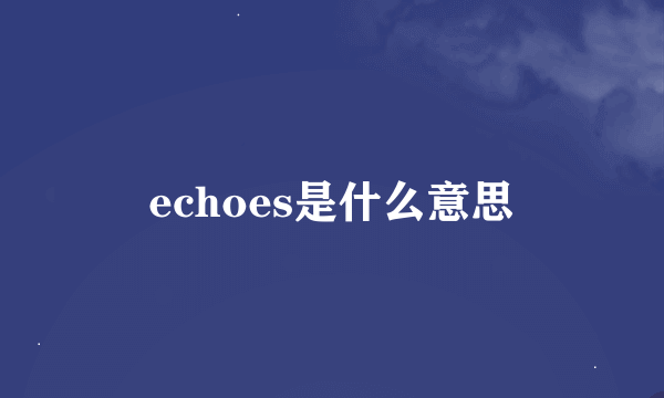 echoes是什么意思