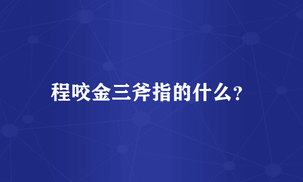 程咬金三斧指的什么？