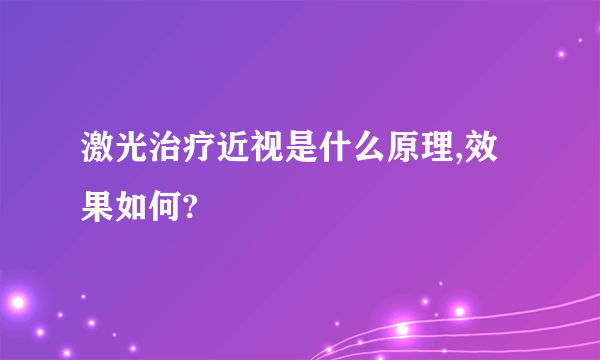 激光治疗近视是什么原理,效果如何?