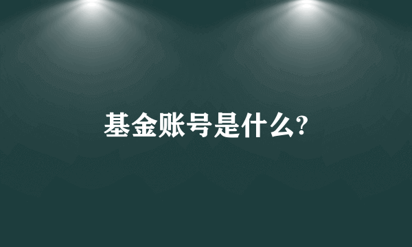 基金账号是什么?