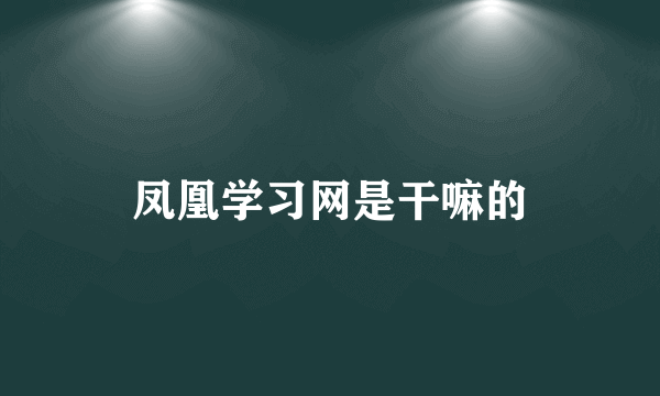 凤凰学习网是干嘛的