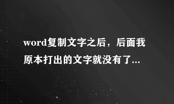 word复制文字之后，后面我原本打出的文字就没有了，怎么办