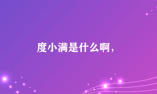 度小满是什么啊，