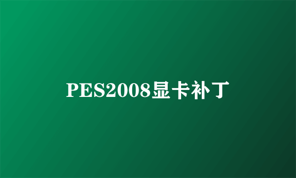 PES2008显卡补丁