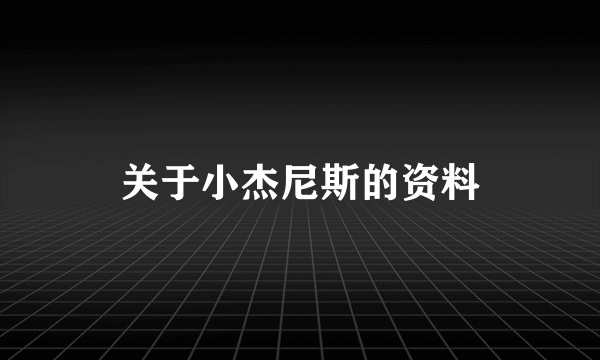 关于小杰尼斯的资料