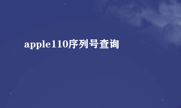 apple110序列号查询