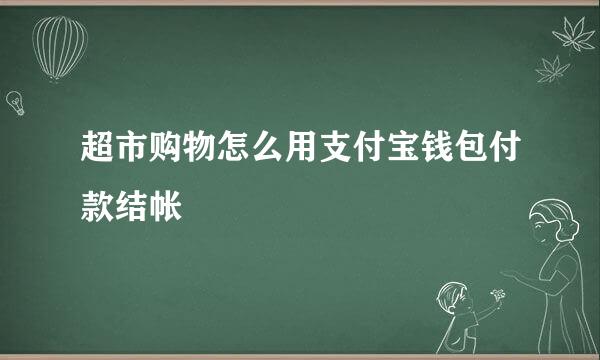 超市购物怎么用支付宝钱包付款结帐