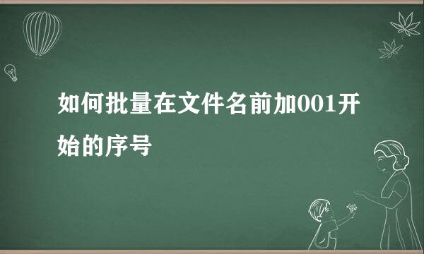 如何批量在文件名前加001开始的序号