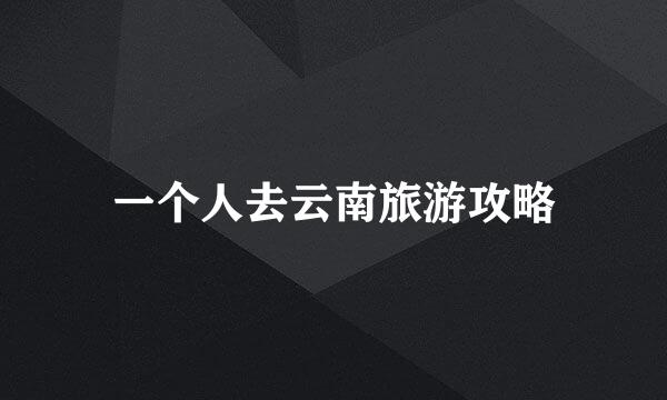一个人去云南旅游攻略