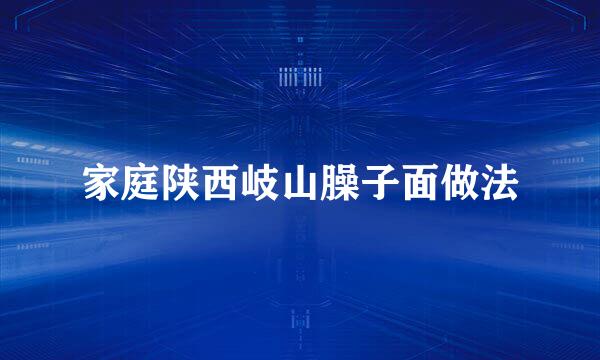 家庭陕西岐山臊子面做法