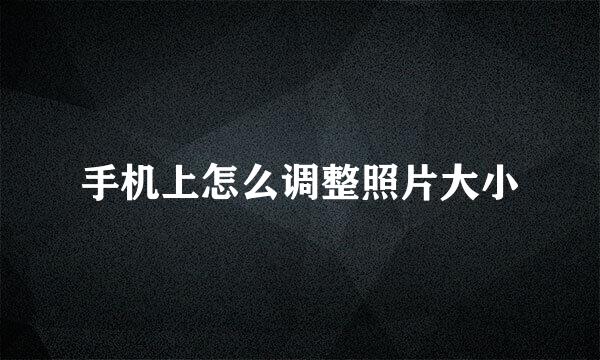 手机上怎么调整照片大小
