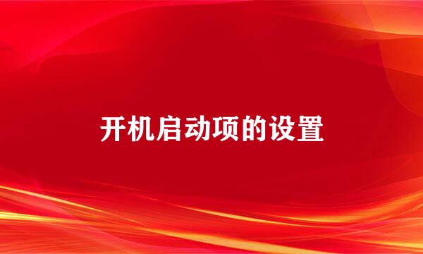 开机启动项的设置