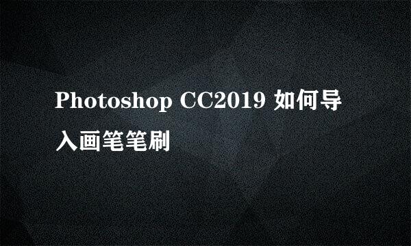 Photoshop CC2019 如何导入画笔笔刷
