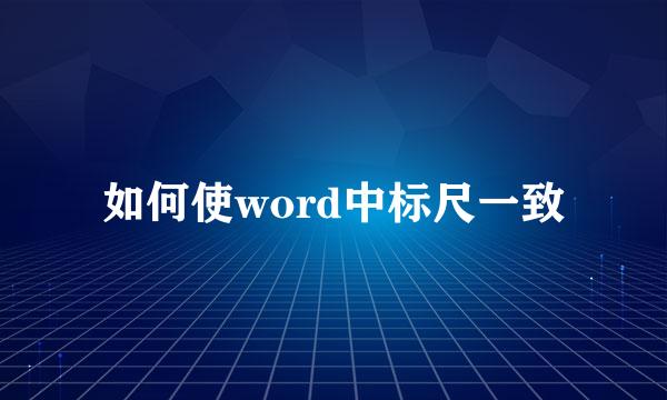 如何使word中标尺一致