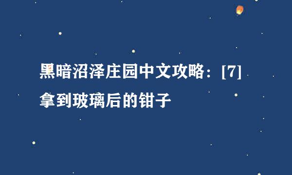 黑暗沼泽庄园中文攻略：[7]拿到玻璃后的钳子
