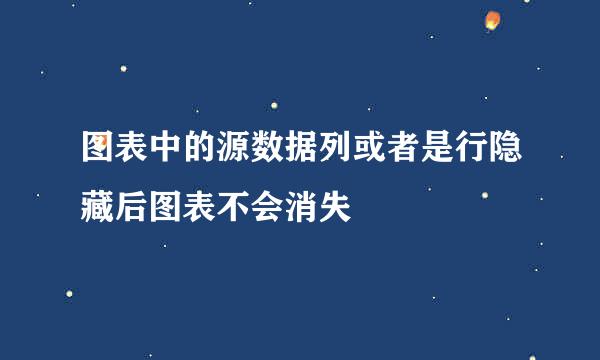 图表中的源数据列或者是行隐藏后图表不会消失
