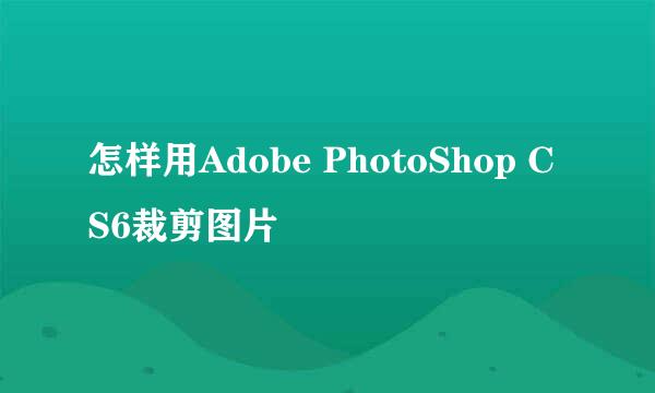 怎样用Adobe PhotoShop CS6裁剪图片