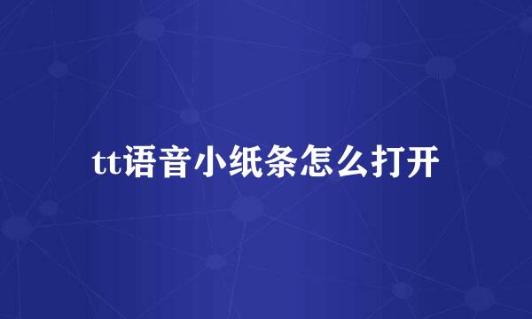 tt语音小纸条怎么打开