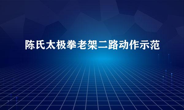 陈氏太极拳老架二路动作示范