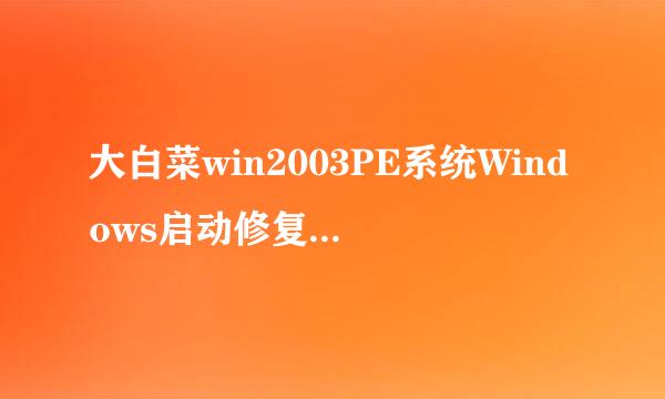 大白菜win2003PE系统Windows启动修复全部教程