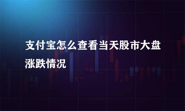 支付宝怎么查看当天股市大盘涨跌情况