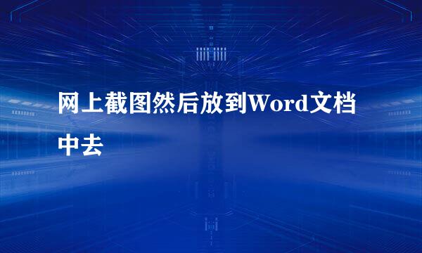 网上截图然后放到Word文档中去