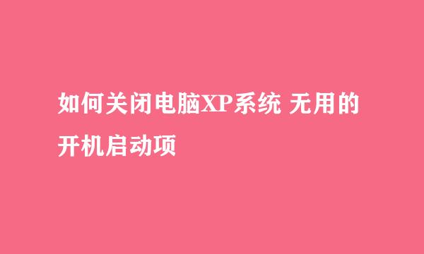 如何关闭电脑XP系统 无用的开机启动项
