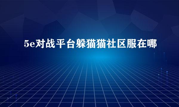 5e对战平台躲猫猫社区服在哪