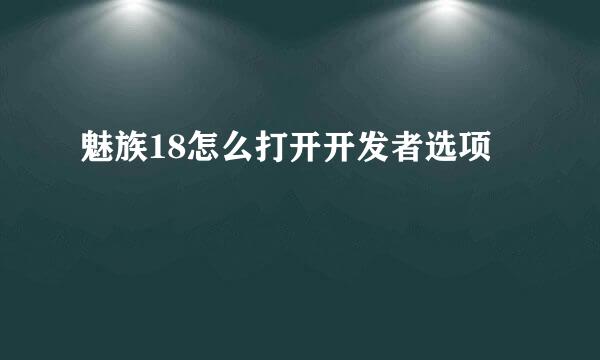 魅族18怎么打开开发者选项