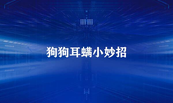 狗狗耳螨小妙招