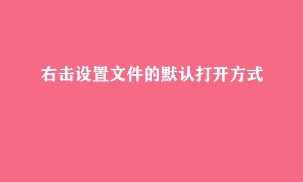 右击设置文件的默认打开方式