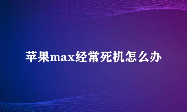 苹果max经常死机怎么办