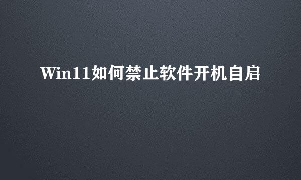 Win11如何禁止软件开机自启