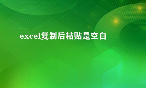 excel复制后粘贴是空白