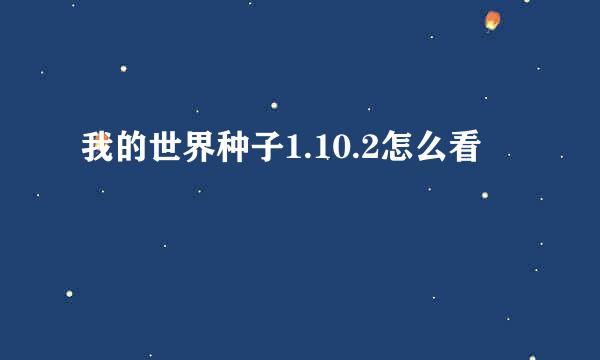 我的世界种子1.10.2怎么看