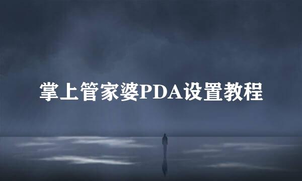 掌上管家婆PDA设置教程