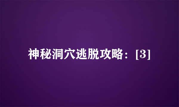 神秘洞穴逃脱攻略：[3]