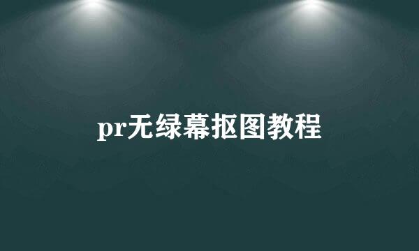 pr无绿幕抠图教程