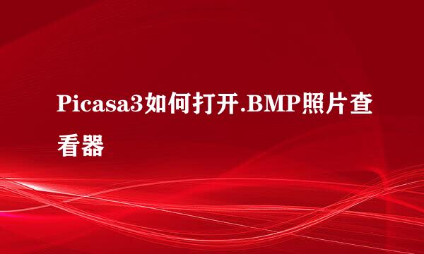 Picasa3如何打开.BMP照片查看器