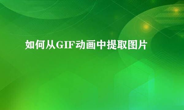 如何从GIF动画中提取图片